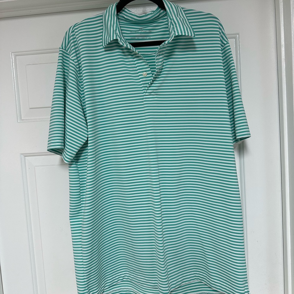 Green Striped Southern Point Co Polo Shirt